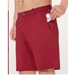 Lululemon Commission Short 9" Mens 36 Red Chino Golf Athletic Shorts